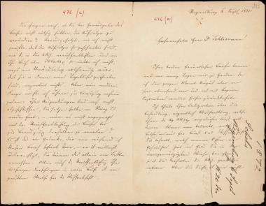 Letter sent by Schels, August to Schliemann, Heinrich, 1872