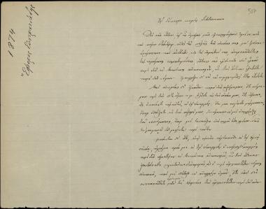Letter sent by Ευστρατιάδης, Παναγιώτης to Schliemann, Heinrich [1874]