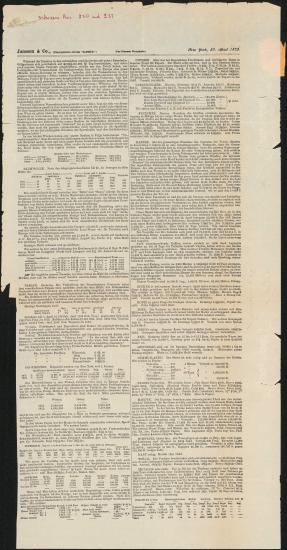 Letter sent by Janssen & Co. to Schliemann, Heinrich, 1873