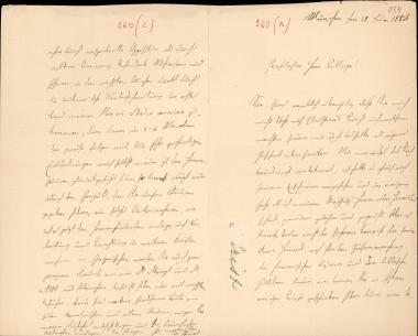 Letter sent by Christ, Wilhelm to Schliemann, Heinrich, 1884