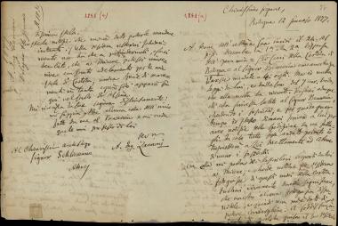 Letter sent by Zannoni, Antonio to Schliemann, Heinrich, 1877