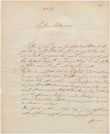 Letter sent by Bassi, Giulio to Schliemann, Heinrich, 1859