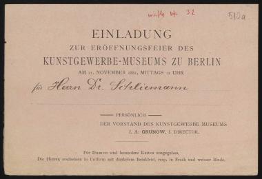 Letter sent by Kaufmännischer Verein Mainz to Schliemann, Heinrich, 1881