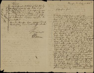 Letter sent by Brunn, H. to Schliemann, Heinrich, 1874