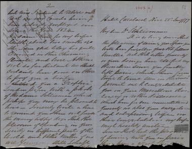 Letter sent by Sceales, J. to Schliemann, Heinrich, 1877