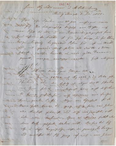 Letter sent by Cohn, Marcus & Son to Schliemann, Heinrich, 1855