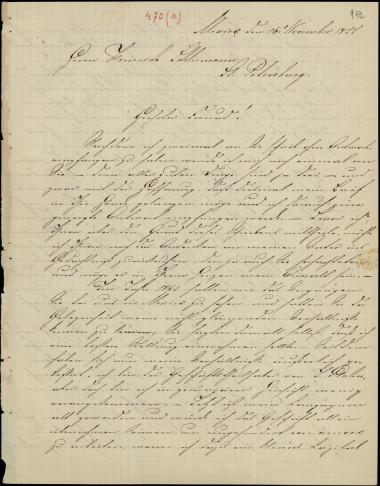 Letter sent by Laue, Hermann to Schliemann, Heinrich, 1877