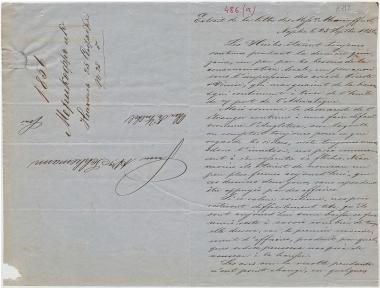 Letter sent by Meuricoffre Sorvillo & Co. to Schliemann, Heinrich, 1856