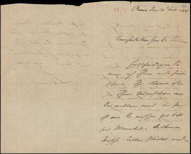 Letter sent by Arco, L. to Schliemann, Heinrich, 1888