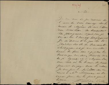 Letter sent by d'Alcantara, Pedro  to Schliemann, Heinrich, 1878