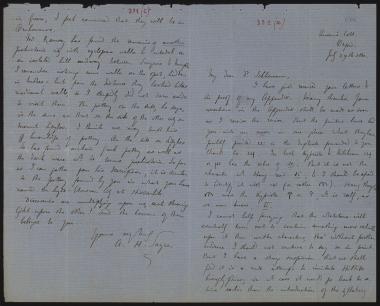 Letter sent by Sayce, Archibald Henry to Schliemann, Heinrich, 1880