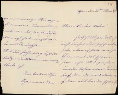 Letter sent by Σλήμαν, Αγαμέμνων to Schliemann, Heinrich, 1889