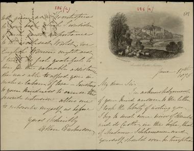 Letter sent by Emberson, Ellen to Schliemann, Heinrich, 1875