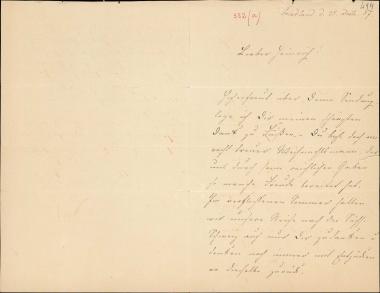 Letter sent by Richers, Minna Meincke to Schliemann, Heinrich, 1887