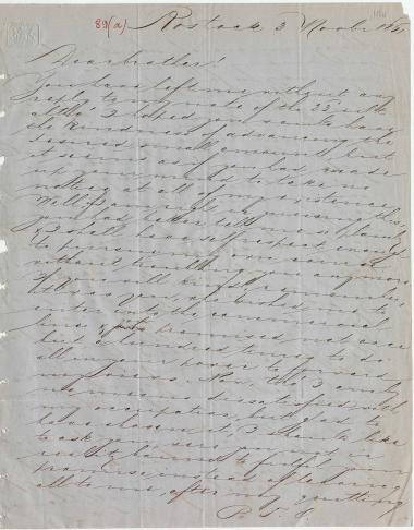 Letter sent by Schliemann, Ernst Wilhelm to Schliemann, Heinrich, 1861