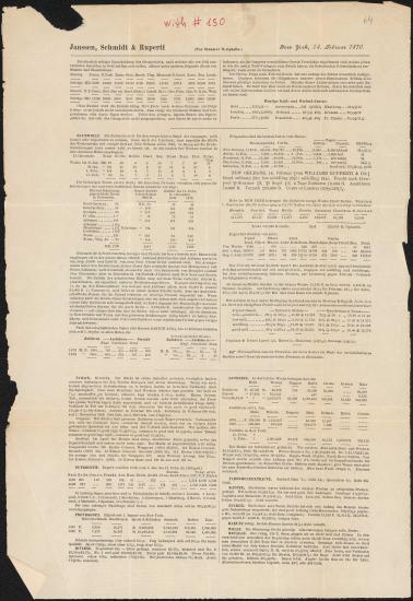 Letter sent by Janssen, Schmidt & Ruperti to unknown receiver, 1870