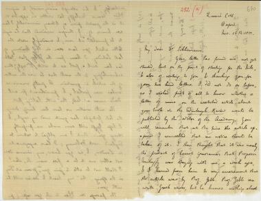 Letter sent by Sayce, Archibald Henry to Schliemann, Heinrich, 1881