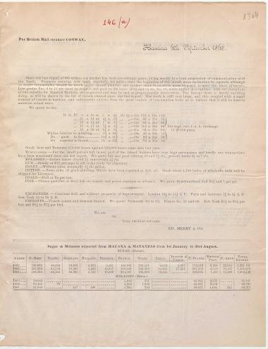 Letter sent by Meert, Edmund & Co. to Schliemann, Heinrich, 1863