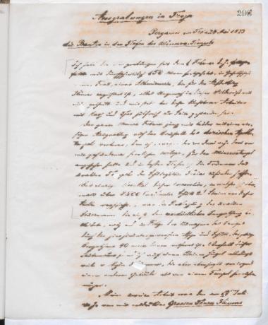 Copy of letter by Schliemann, Heinrich to unknown receiver, 1873