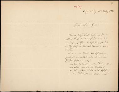 Letter sent by Schels, August to Schliemann, Heinrich, 1873