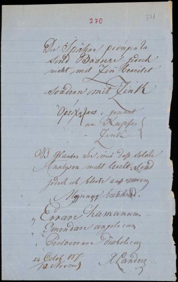 Letter sent by Landerer, Xaver to Schliemann, Heinrich, 1873