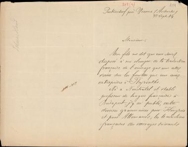 Letter sent by Schwiedland, Frédéric to Schliemann, Heinrich, 1884