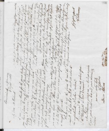 Copy of letter by Schliemann, Heinrich to unknown receiver, 1884