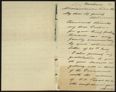 Letter sent by Wirths, Edward to Schliemann, Heinrich, 1885