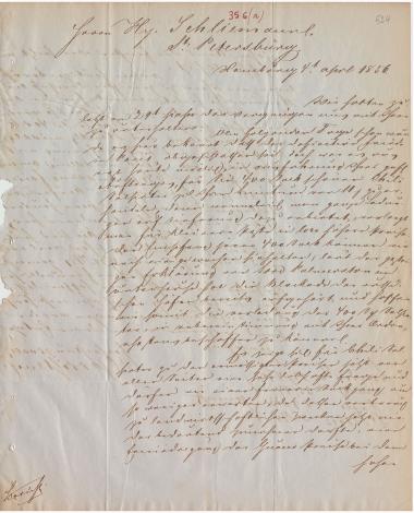 Letter sent by Gorrissen & Co. to Schliemann, Heinrich, 1856