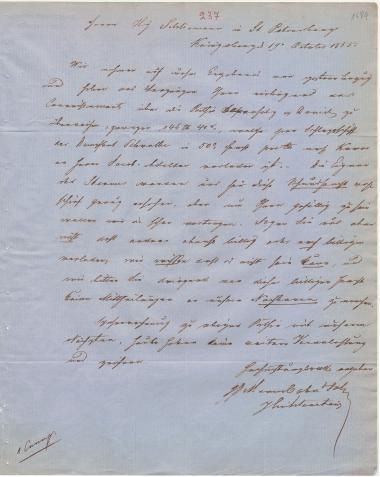 Letter sent by Cohn, Marcus & Son to Schliemann, Heinrich, 1855