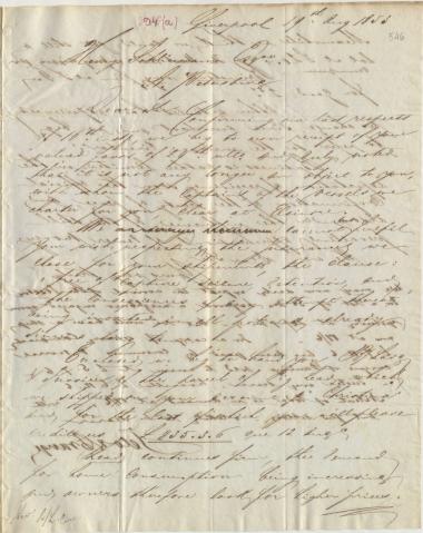 Letter sent by Telo & Prange to Schliemann, Heinrich, 1853