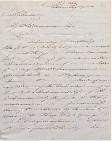 Letter sent by Belfour Ellah Rainals & Co. to Schliemann, Heinrich, 1854