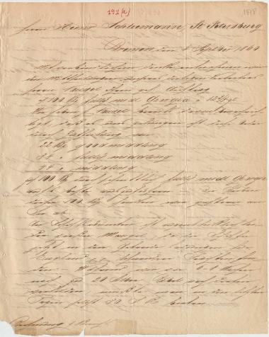 Letter sent by Roessingh & Mummy to Schliemann, Heinrich, 1860