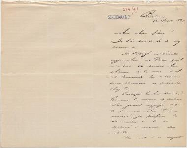 Letter sent by Schliemann, Ernst Wilhelm to Schliemann, Heinrich, 1868