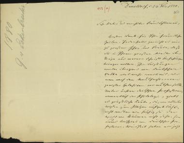 Letter sent by Eckenbrecher, G.  to Schliemann, Heinrich, 1880