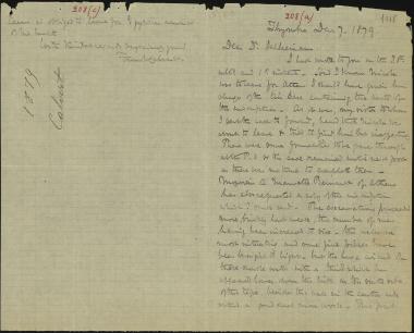 Letter sent by Calvert, Frank to Schliemann, Heinrich, 1879