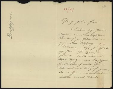 Letter sent by by unknown sender to Schliemann, Heinrich, 1882