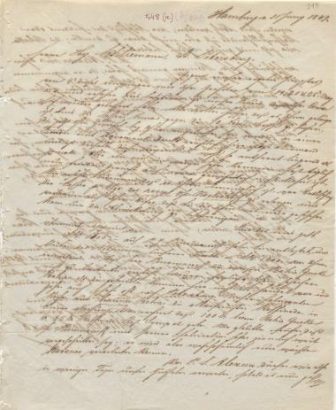 Letter sent by Schröder Bros. & Co. to Schliemann, Heinrich, 1849