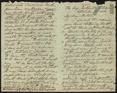 Letter sent by Smith, Philip to Schliemann, Heinrich, 1880