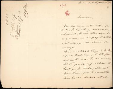 Letter sent by Allendorf, Charles to Schliemann, Heinrich, 1870