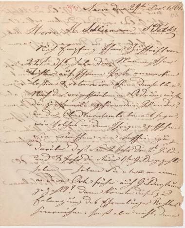 Letter sent by Wibbelmann, Hermann to Schliemann, Heinrich, 1861