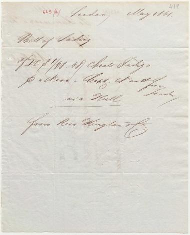 Letter sent by Kington, Rew & Co. to Schliemann, Heinrich, 1861