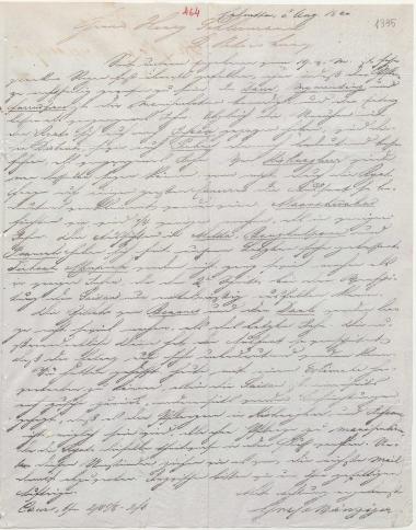 Letter sent by Graf & Banziger to Schliemann, Heinrich, 1860