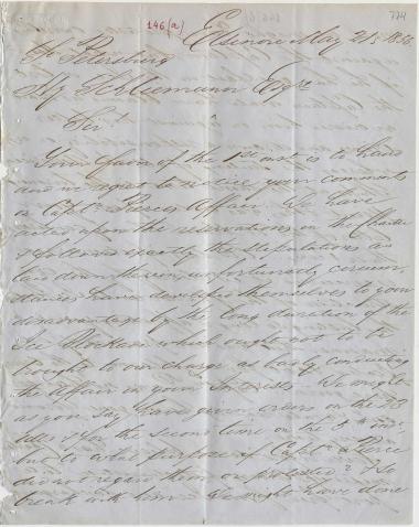 Letter sent by Belfour Ellah Rainals & Co. to Schliemann, Heinrich, 1856