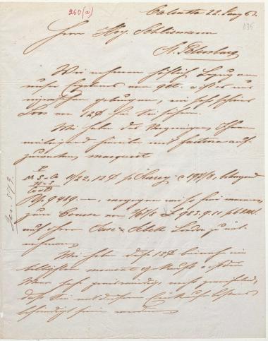 Letter sent by Graf & Banziger to Schliemann, Heinrich, 1863
