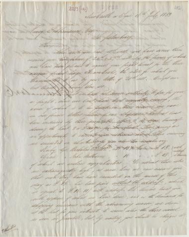 Letter sent by Schmalz, G. to Schliemann, Heinrich, 1853