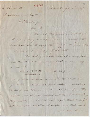 Letter sent by Kilburn, Schoene & Co. to Schliemann, Heinrich, 1862