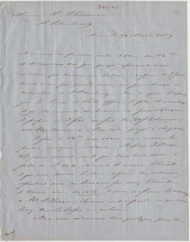 Letter sent by Coomans & Born to Schliemann, Heinrich, 1857