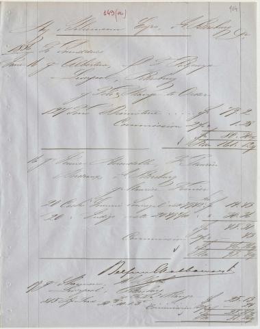 Letter sent by Belfour Ellah Rainals & Co. to Schliemann, Heinrich, 1856
