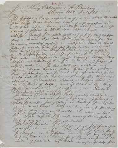 Letter sent by Bahlmann, J. H. to Schliemann, Heinrich, 1854